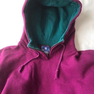 Vintage Champion sweatshirt with zip-up wind guard